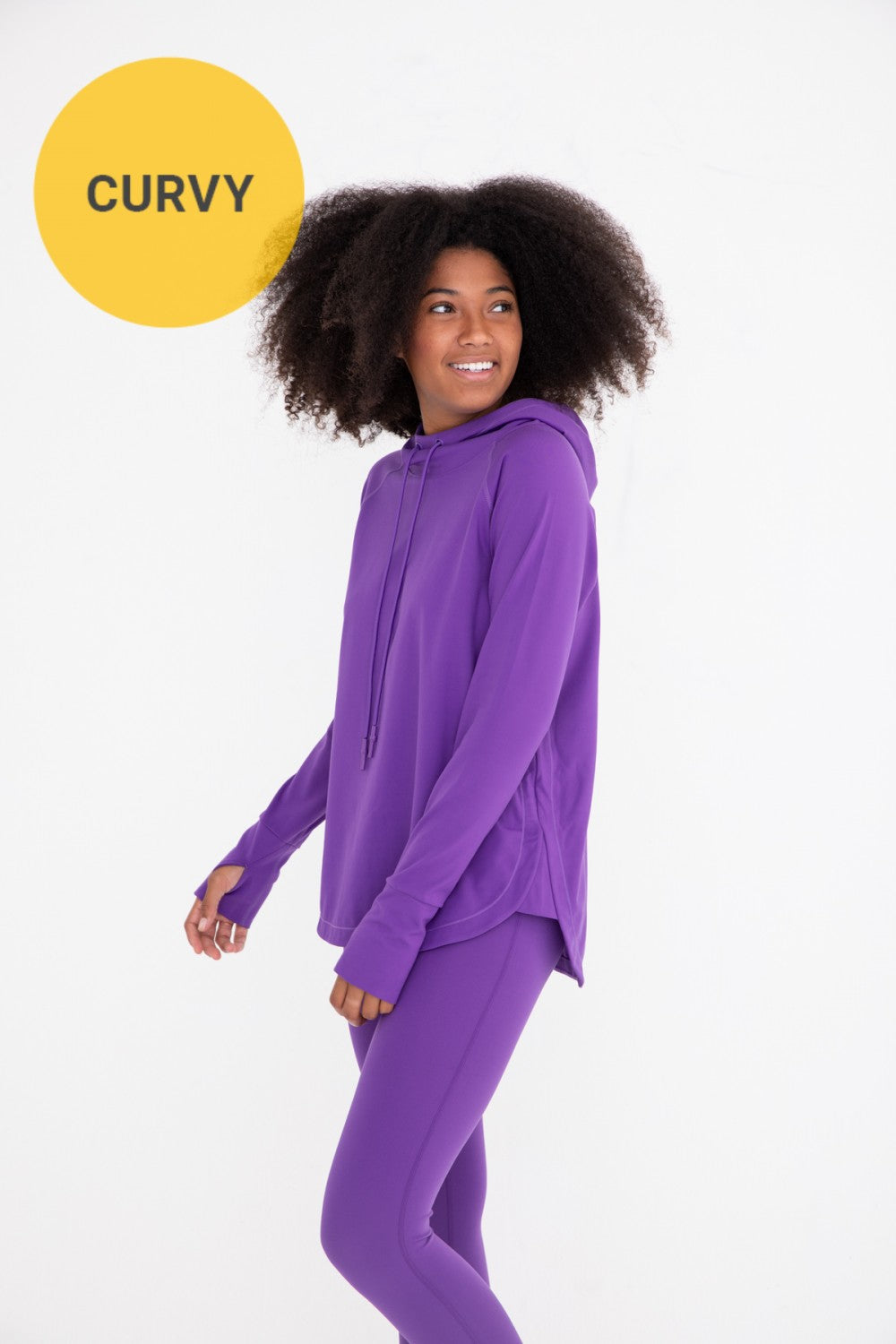 Curvy Active Hoodie w/ Thumbholes