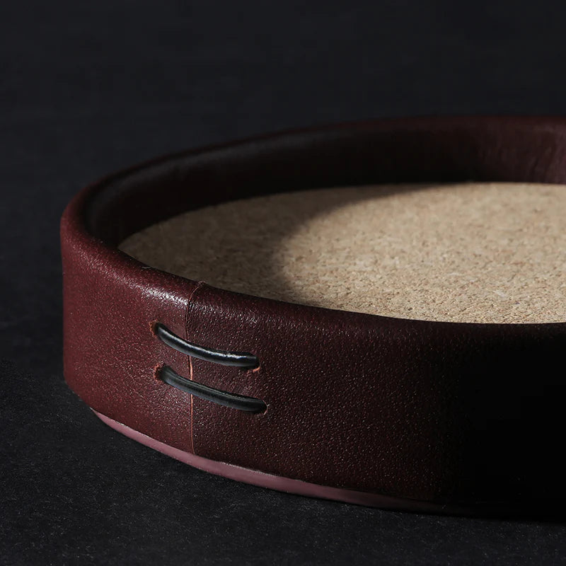 Whiskey Leather Coasters (set of 4)