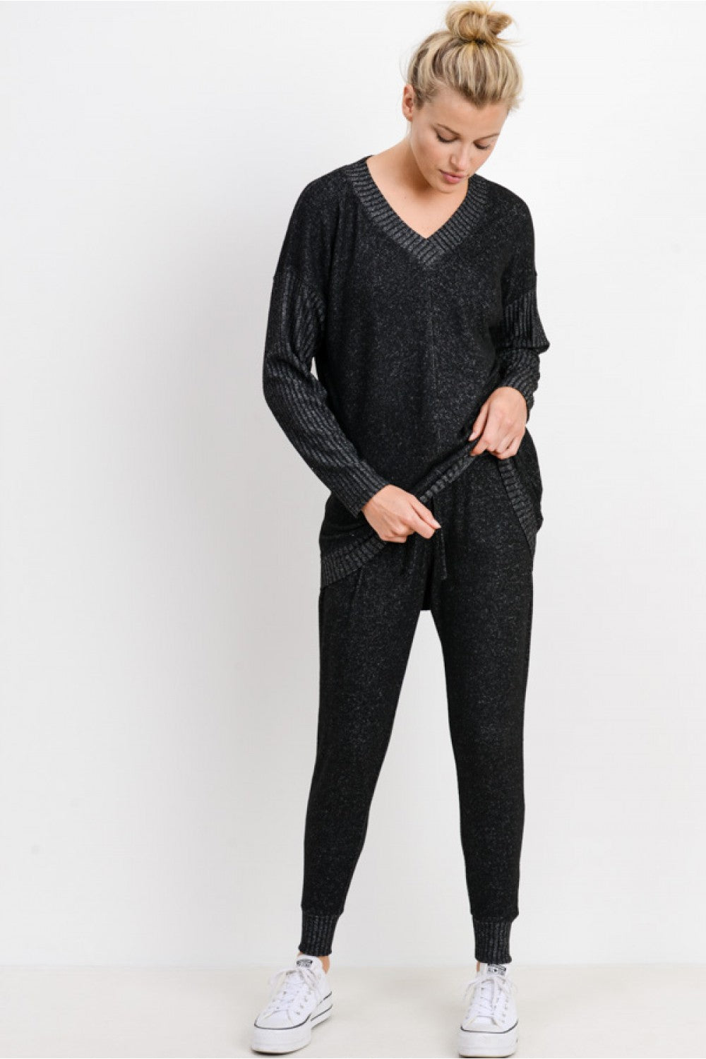 Drawstring Hacci Sweatpants