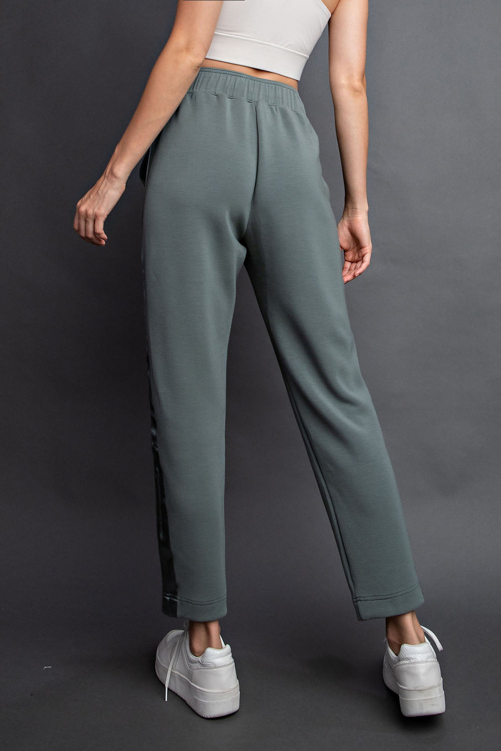 Modal Poly Span Straight Leg Joggers w/ satin detail