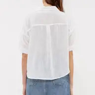 Gauze Short Sleeve Button Down Shirt