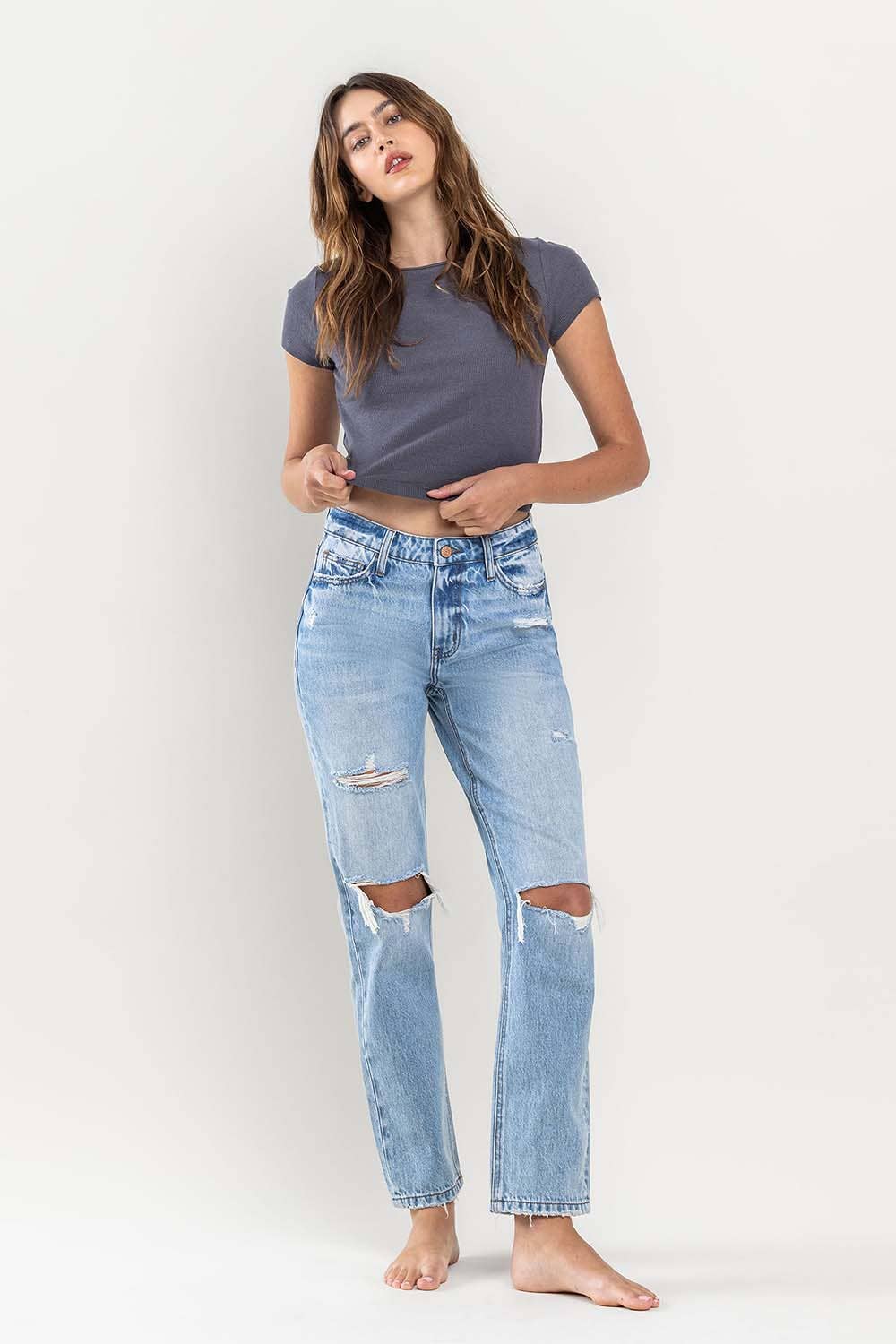 Lovervet Distressed Straight Denim