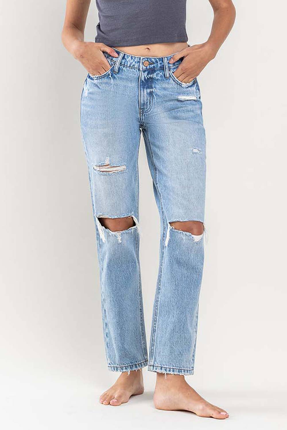 Lovervet Distressed Straight Denim