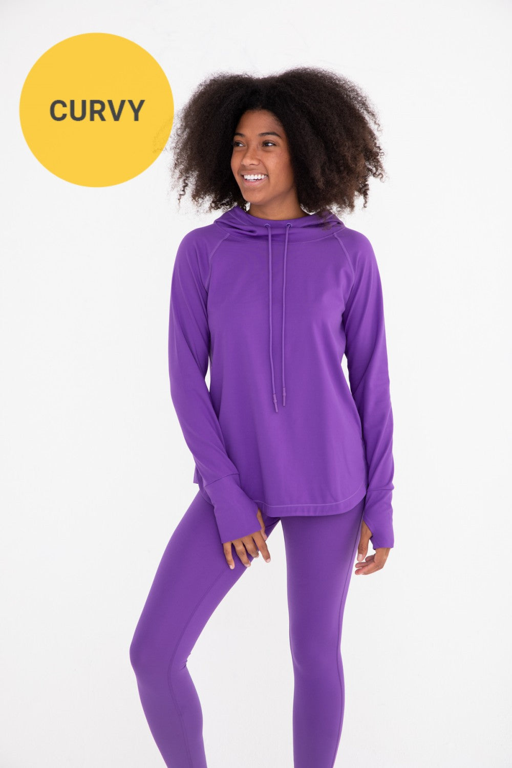 Curvy Active Hoodie w/ Thumbholes