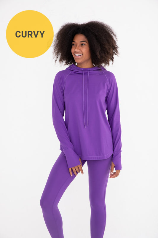 Curvy Active Hoodie w/ Thumbholes