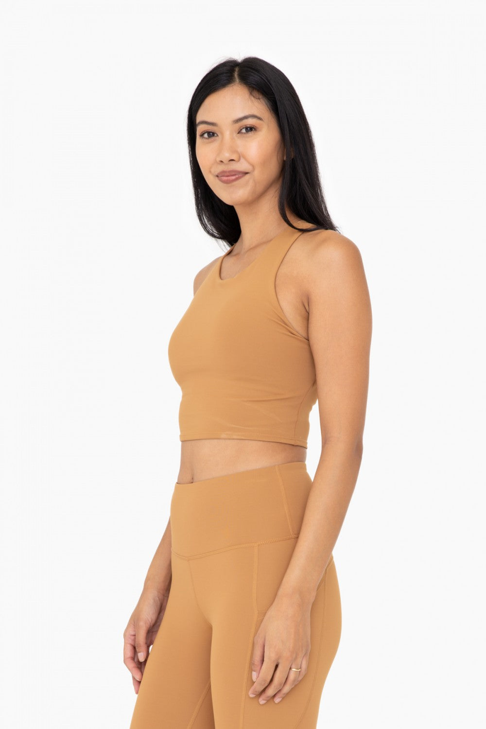 Strap Back Cropped Top with Built-In Sports Bra