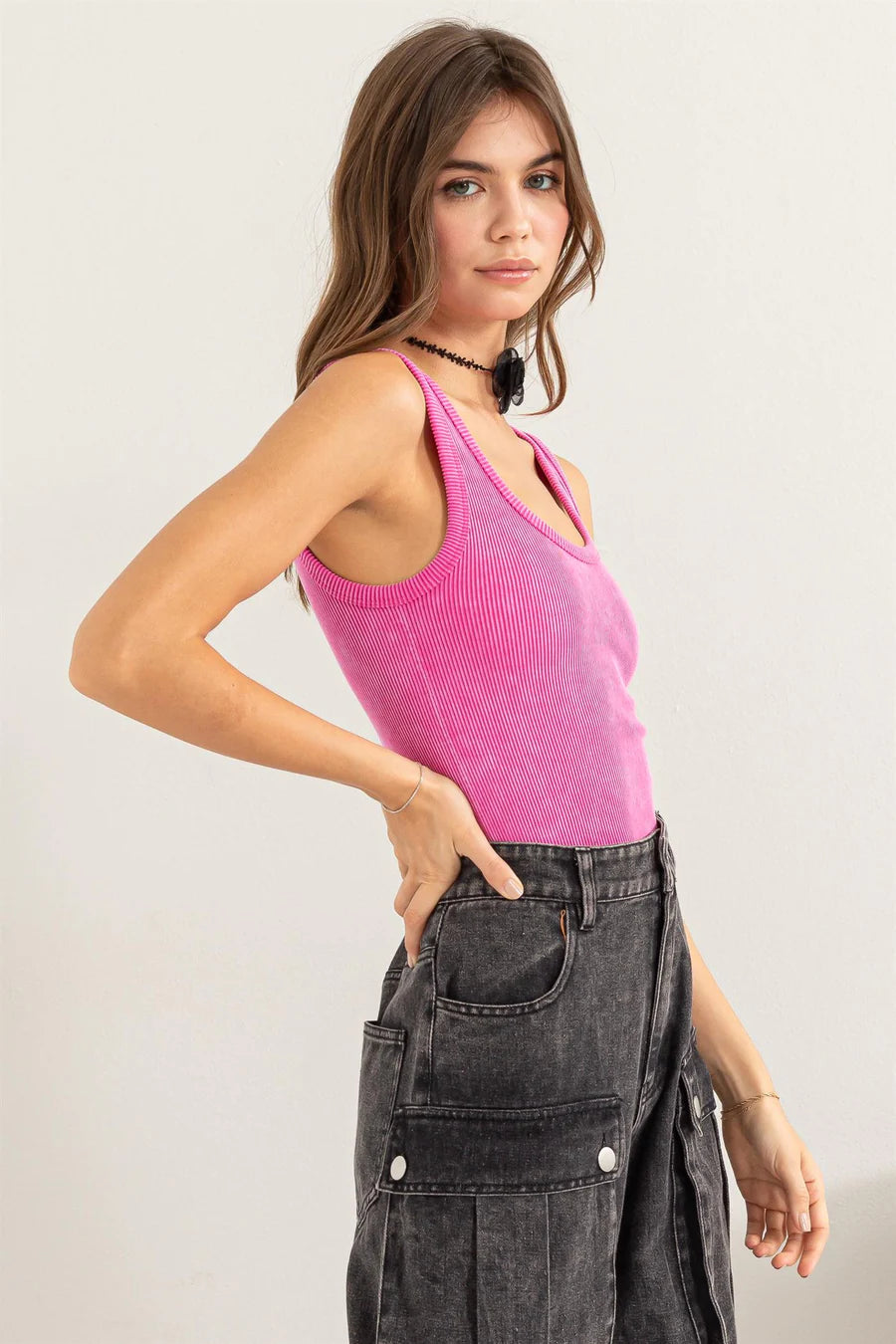 MINERAL WASH SEAMLESS TANK TOP