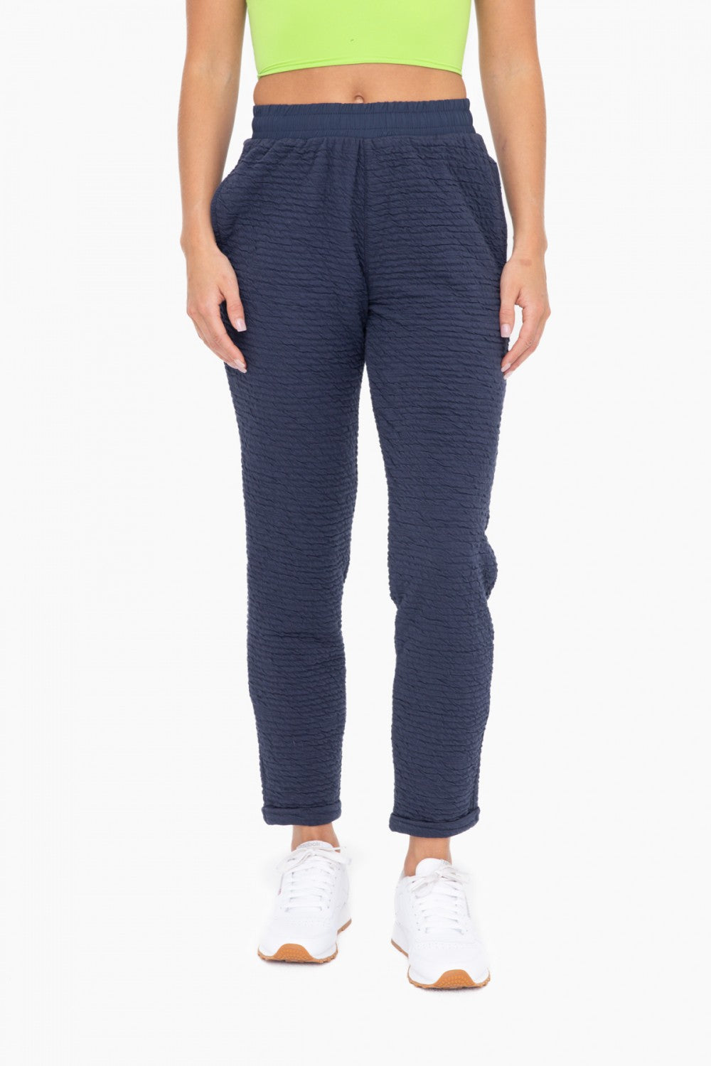 Cotton-Blend Textured Pant