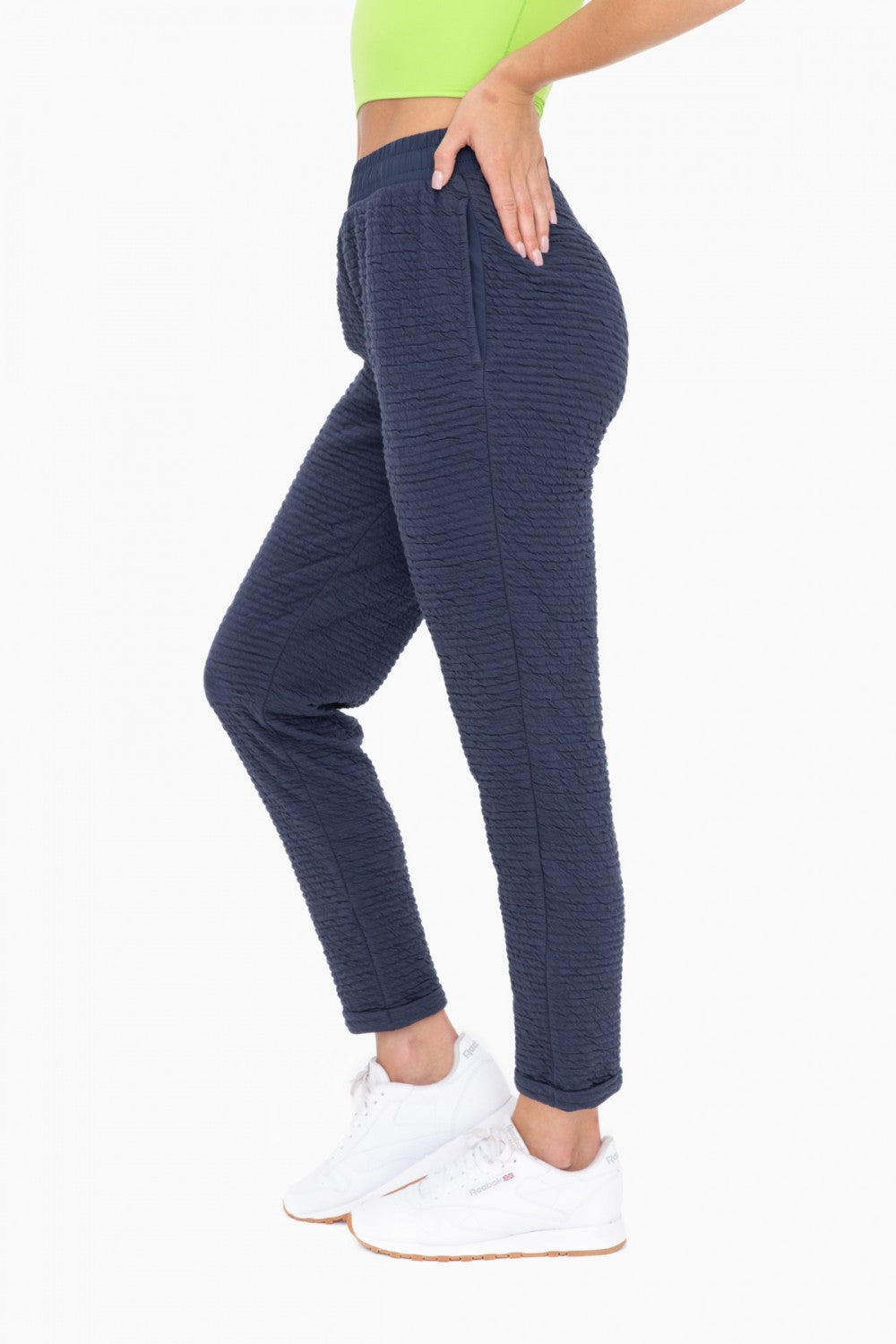 Cotton-Blend Textured Pant