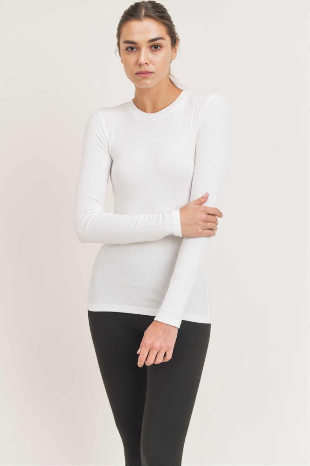 Essential Long Sleeve Micro Ribbed Athleisure Top