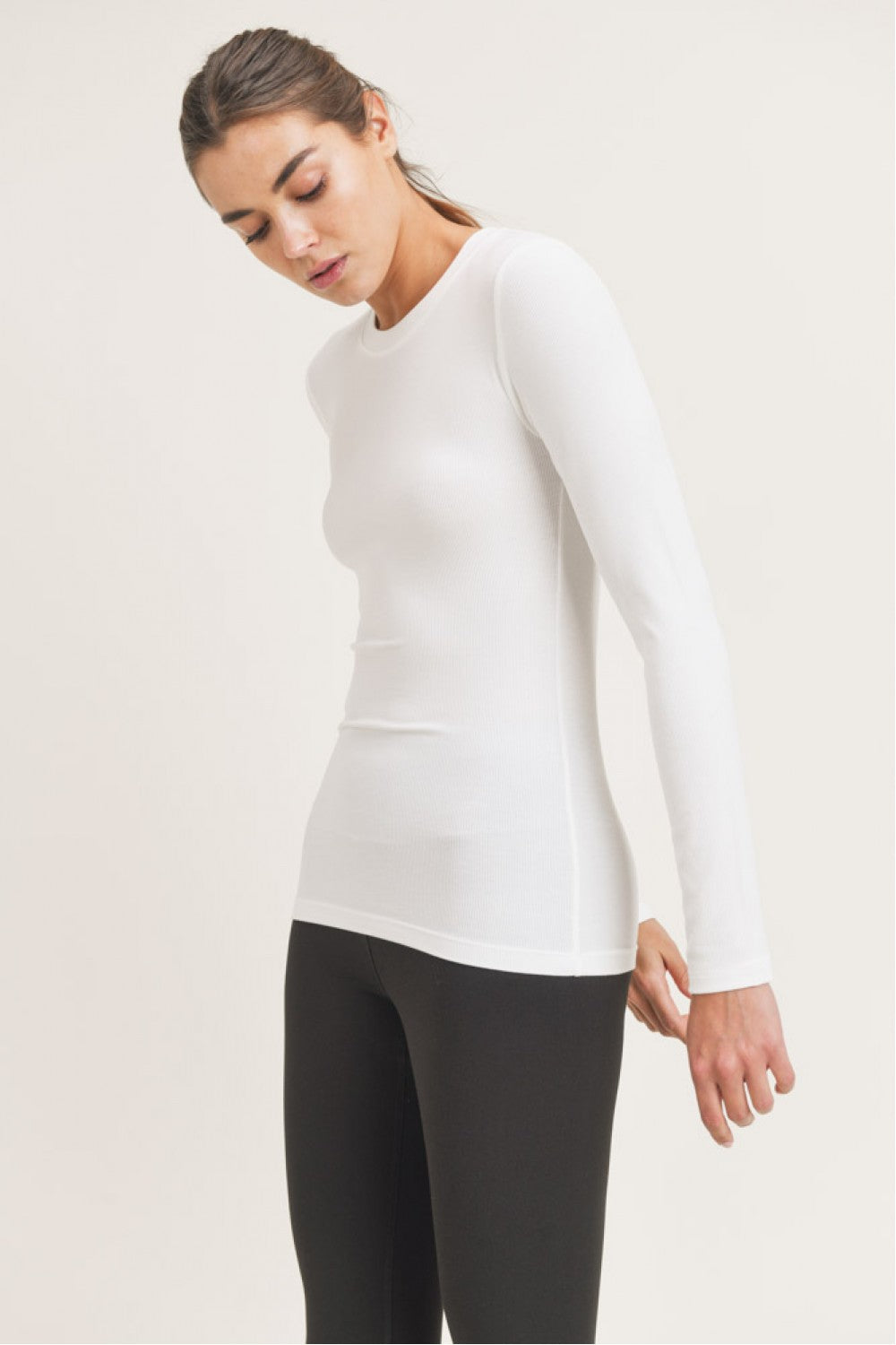 Essential Long Sleeve Micro Ribbed Athleisure Top