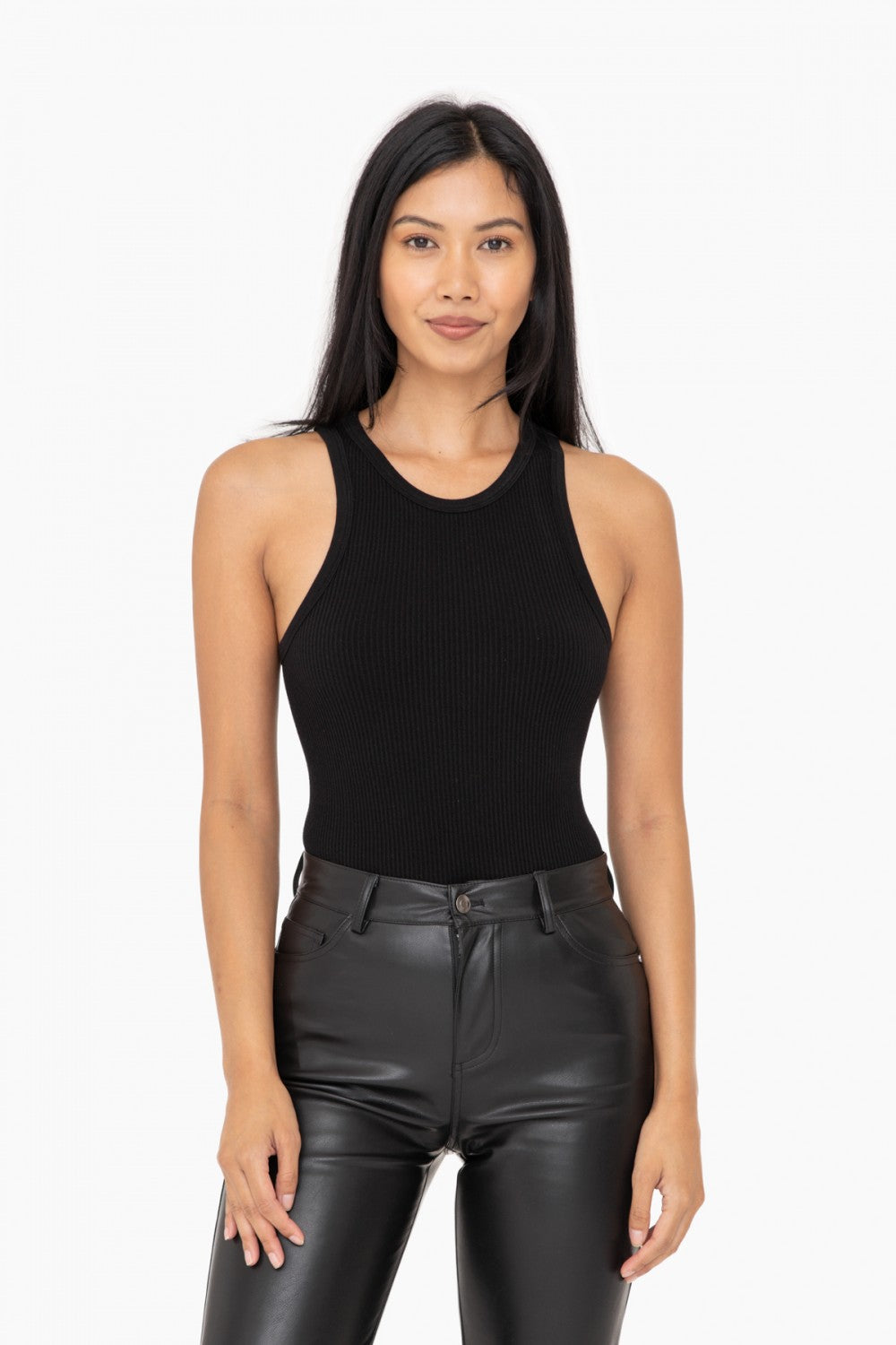 Ribbed Seamless Sleeveless Bodysuit