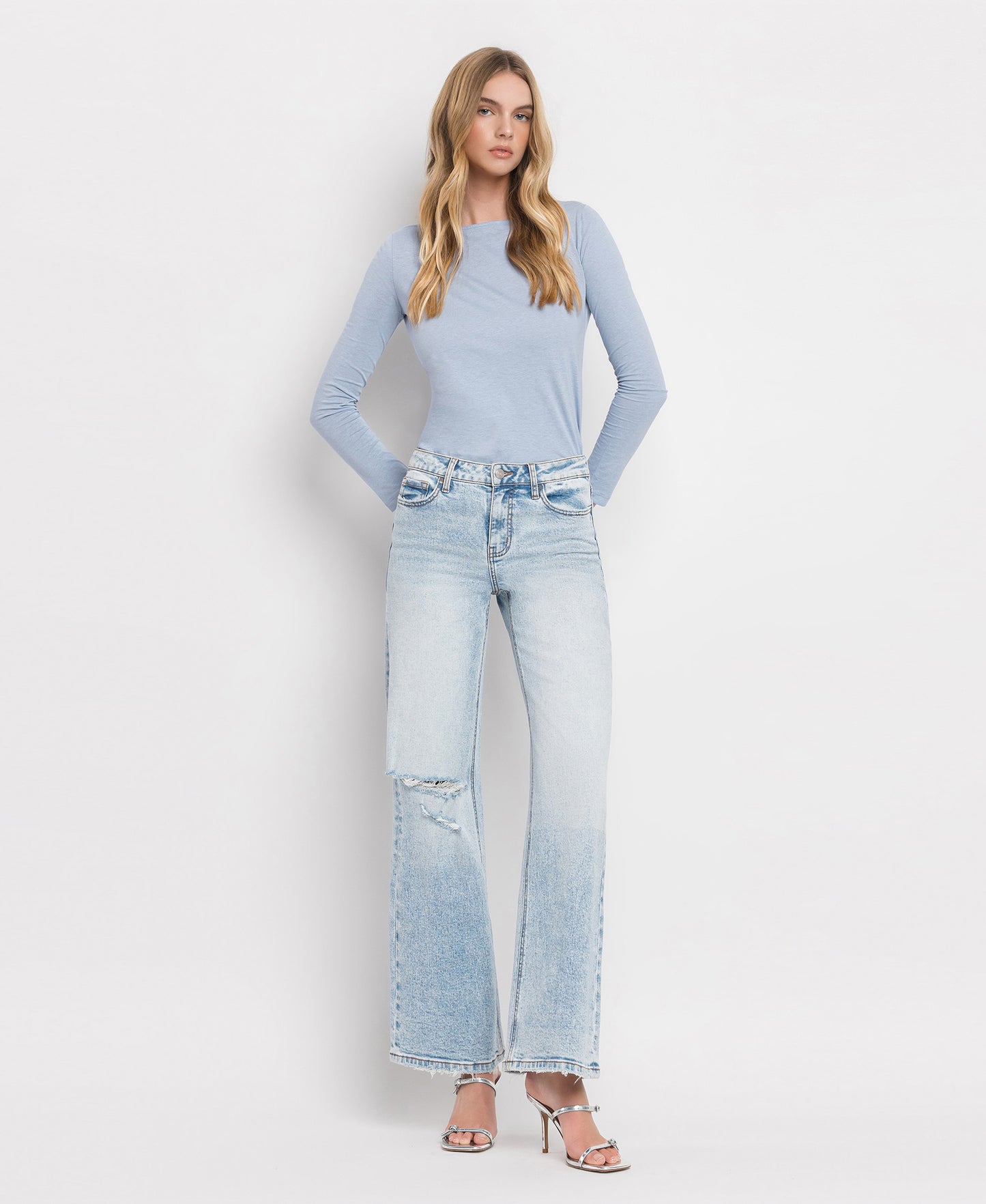 TUMMY CONTROL SUPER HIGH RISE WIDE LEG JEANS