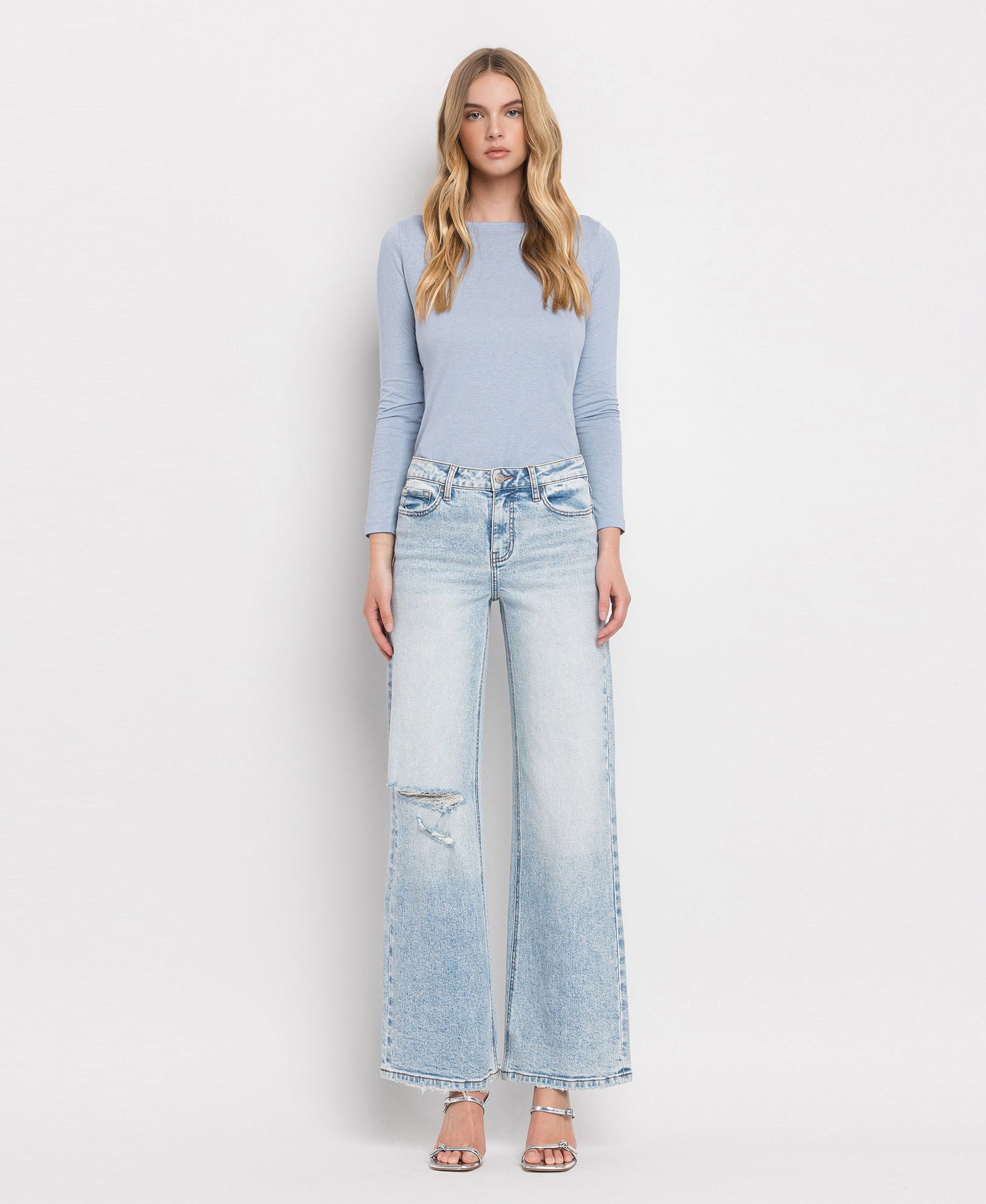 TUMMY CONTROL SUPER HIGH RISE WIDE LEG JEANS