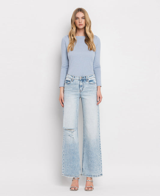 TUMMY CONTROL SUPER HIGH RISE WIDE LEG JEANS