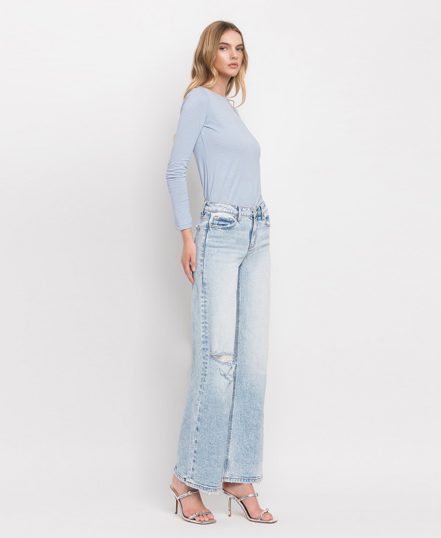 TUMMY CONTROL SUPER HIGH RISE WIDE LEG JEANS