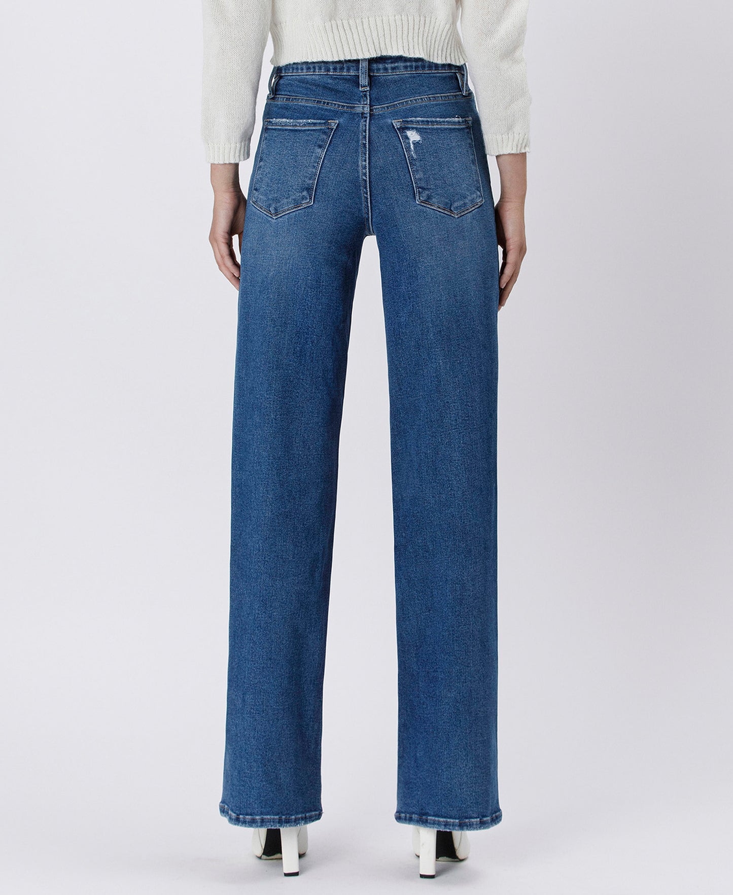 TUMMY CONTROL 90'S SUPER HIGH RISE WIDE LEG JEANS