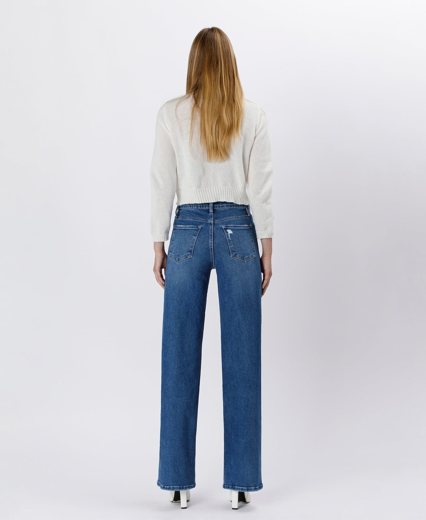 TUMMY CONTROL 90'S SUPER HIGH RISE WIDE LEG JEANS