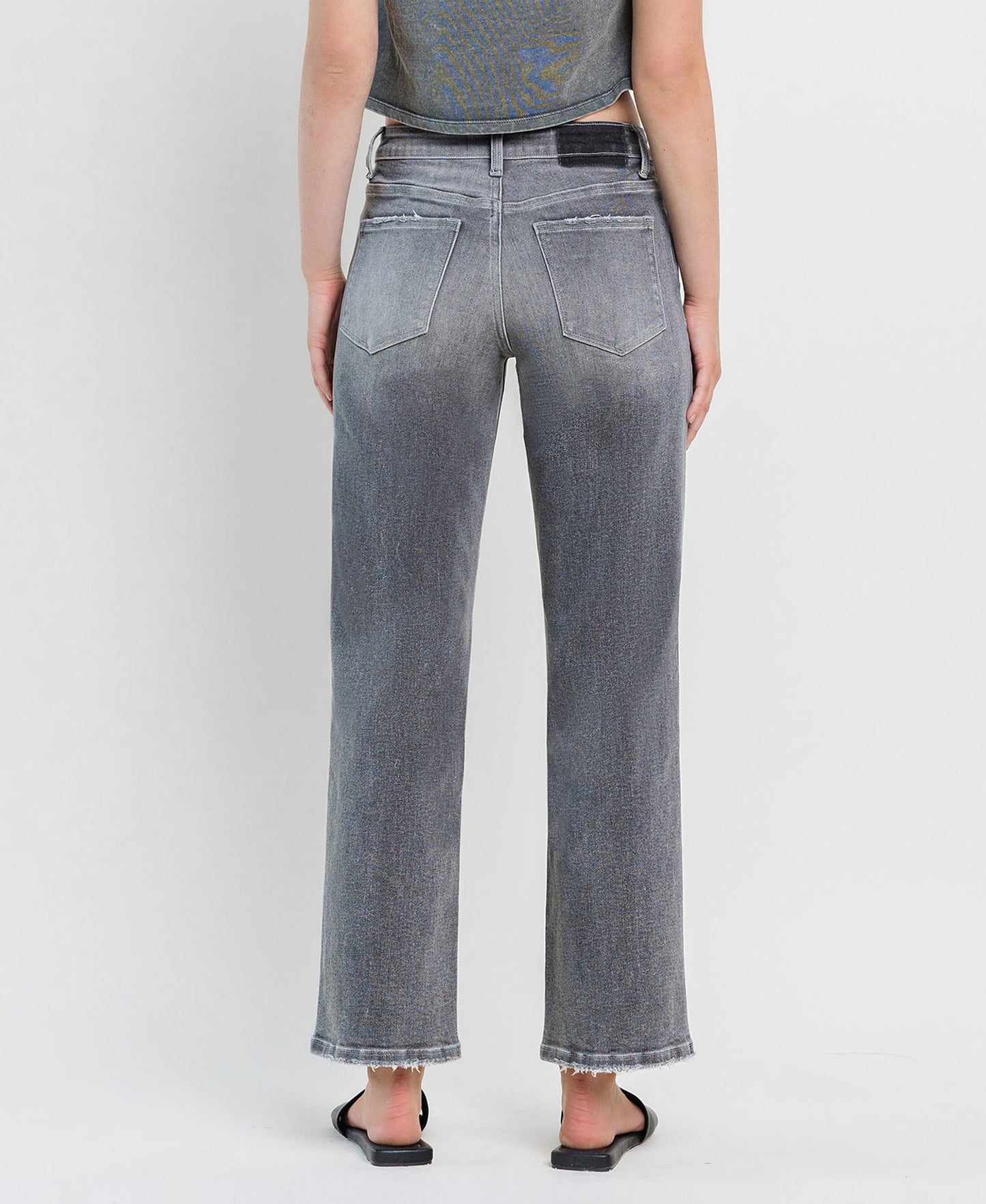 HIGH RISE SLIM WIDE JEANS