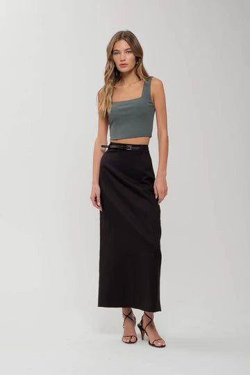 REVERSIBLE SQUARE NECK CROPPED KNIT TANK