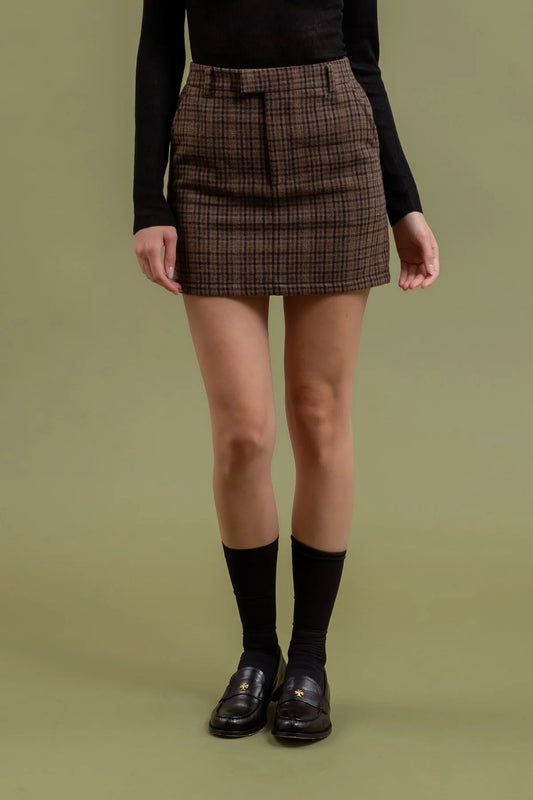 HIGH WAIST PLAID MINI SKIRT