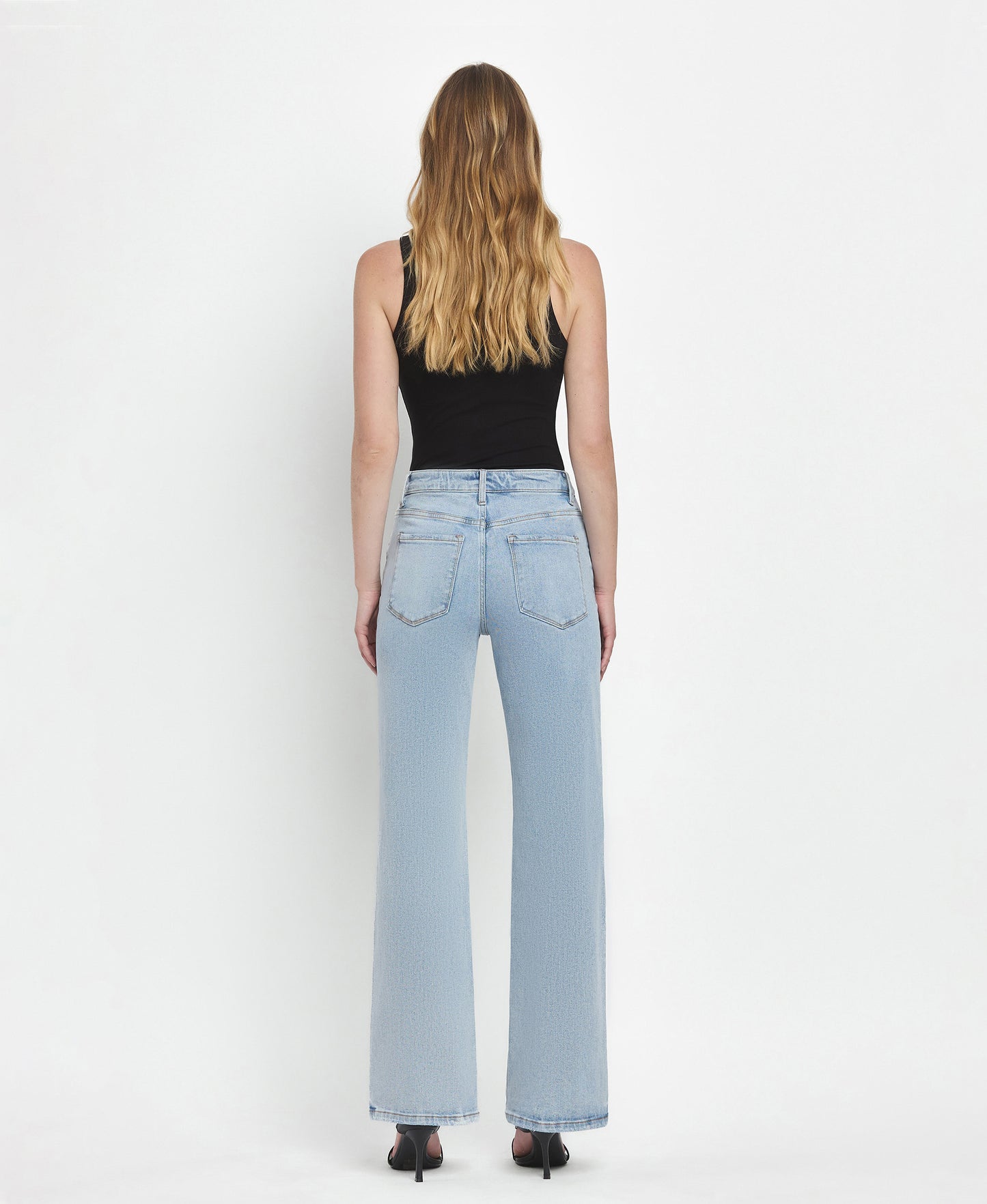 Crystal- 90'S VINTAGE SUPER HIGH RISE FLARE JEANS