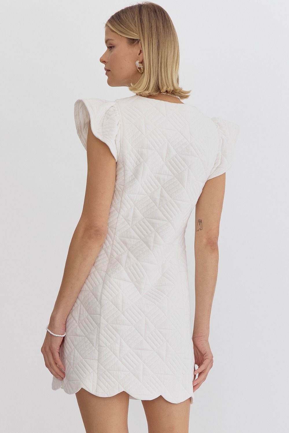 Square Neck Quilted Dress