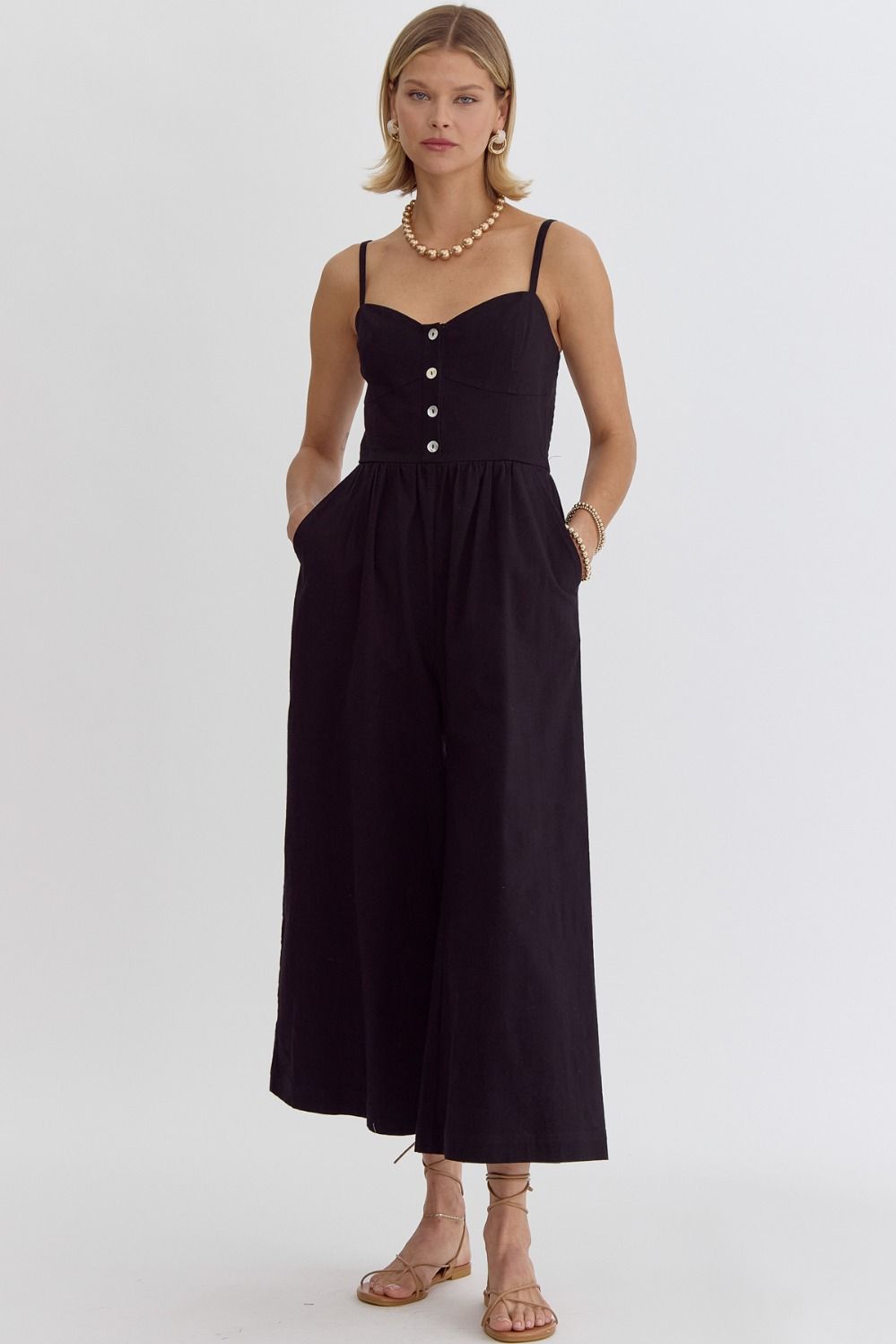 Linen Wide Leg Jumpsuit