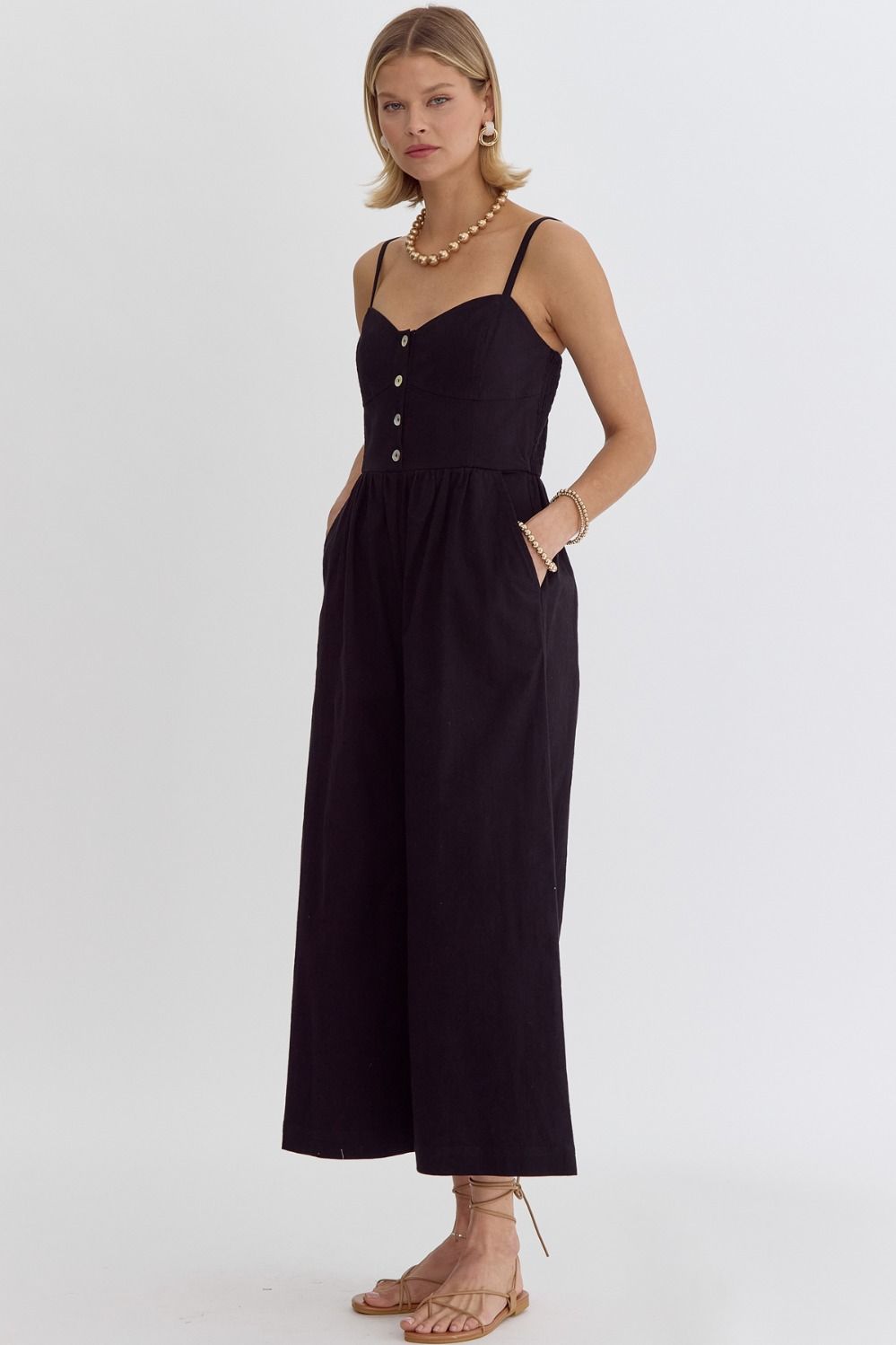 Linen Wide Leg Jumpsuit