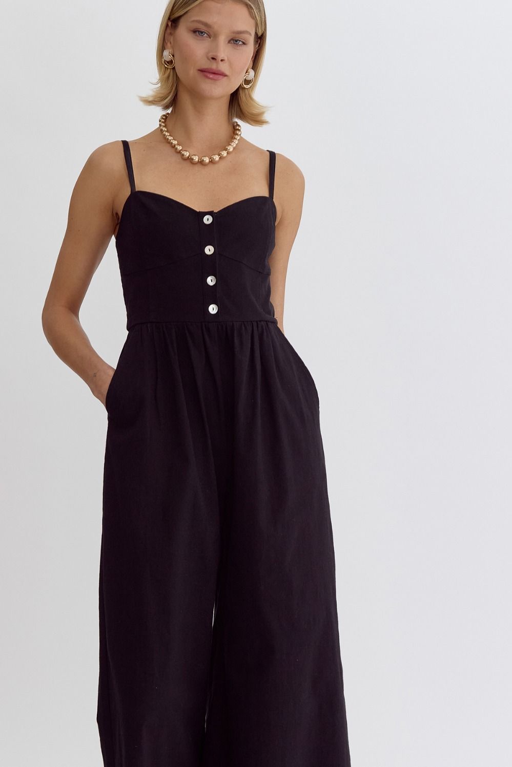 Linen Wide Leg Jumpsuit