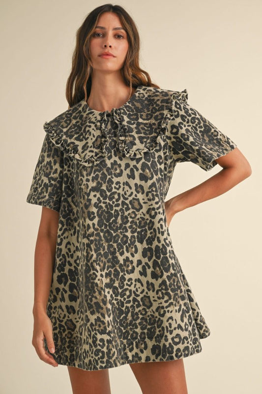 Leopard Peter Pan Mini Dress