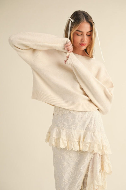 Reversible Sweater with Bow Details