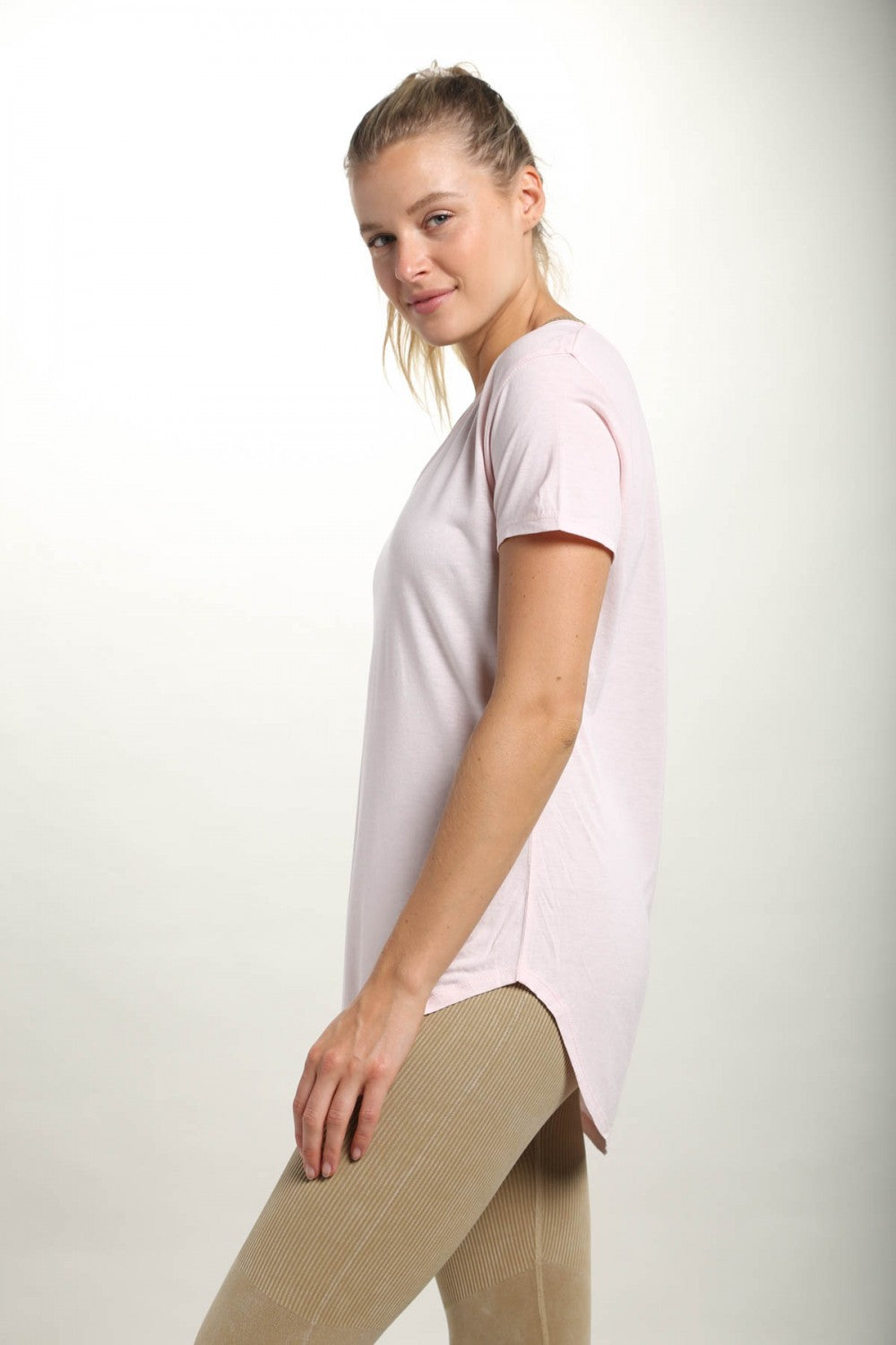 Essential Wave Side  Short Sleeve Top