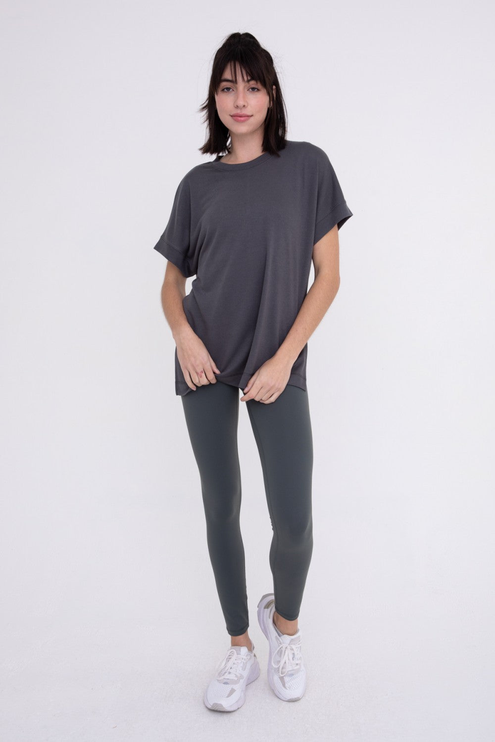 Nylon-Blend Essential Solid Leggings