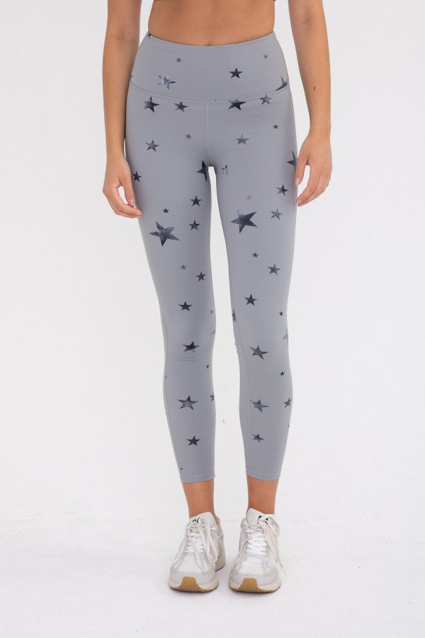 Marbled Stars High-Waist Leggings